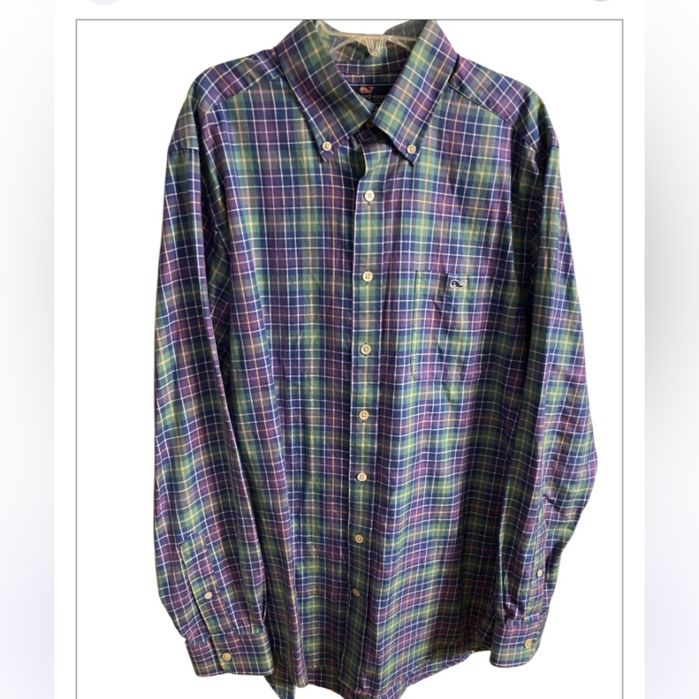 Vineyard‎ Vines Slim Fit Tucker long sleeve Multicolor Plaid 100% Cotton Shirt